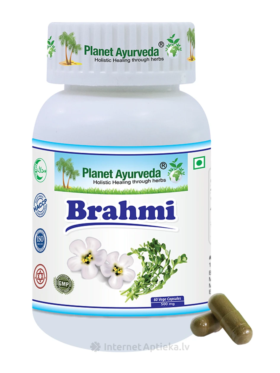 Planet Ayurveda® Organic Brahmi, 60 kapslit | internetaptieka.lv
