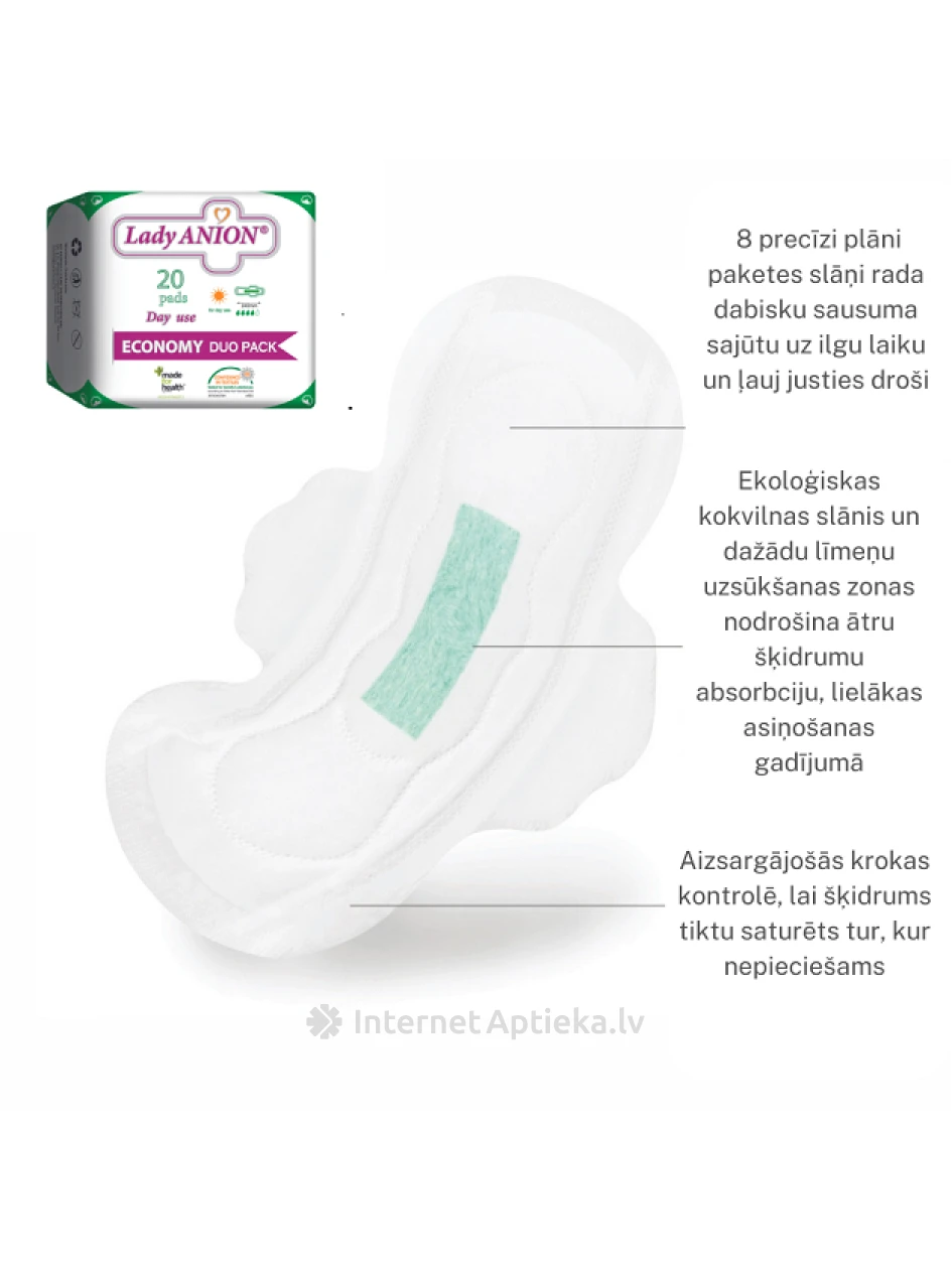 Lady Anioni hügieenisidemed Day use duo padjad, 20 tk. | internetaptieka.lv