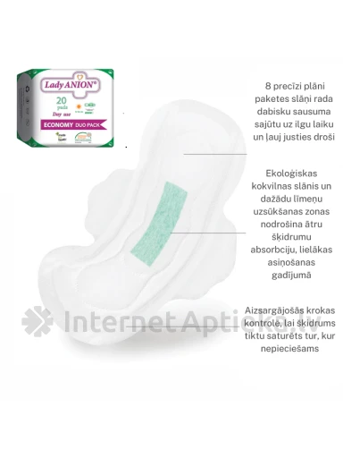 Lady Anioni hügieenisidemed Day use duo padjad, 20 tk. | internetaptieka.lv