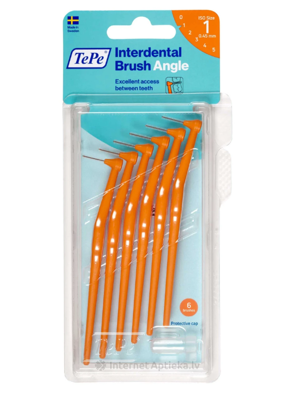 TePe Interdental Brush Angle hambavaheharjad 0,45 mm, oranž, 6 tk | internetaptieka.lv
