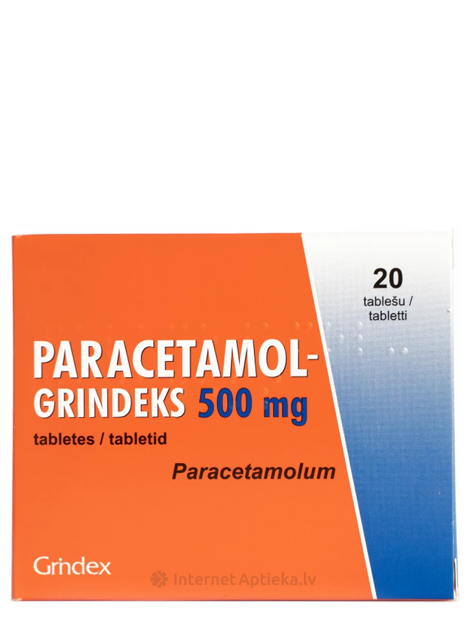 Paratsetamool Grindeks 500 mg, 20 tabletti | internetaptieka.lv