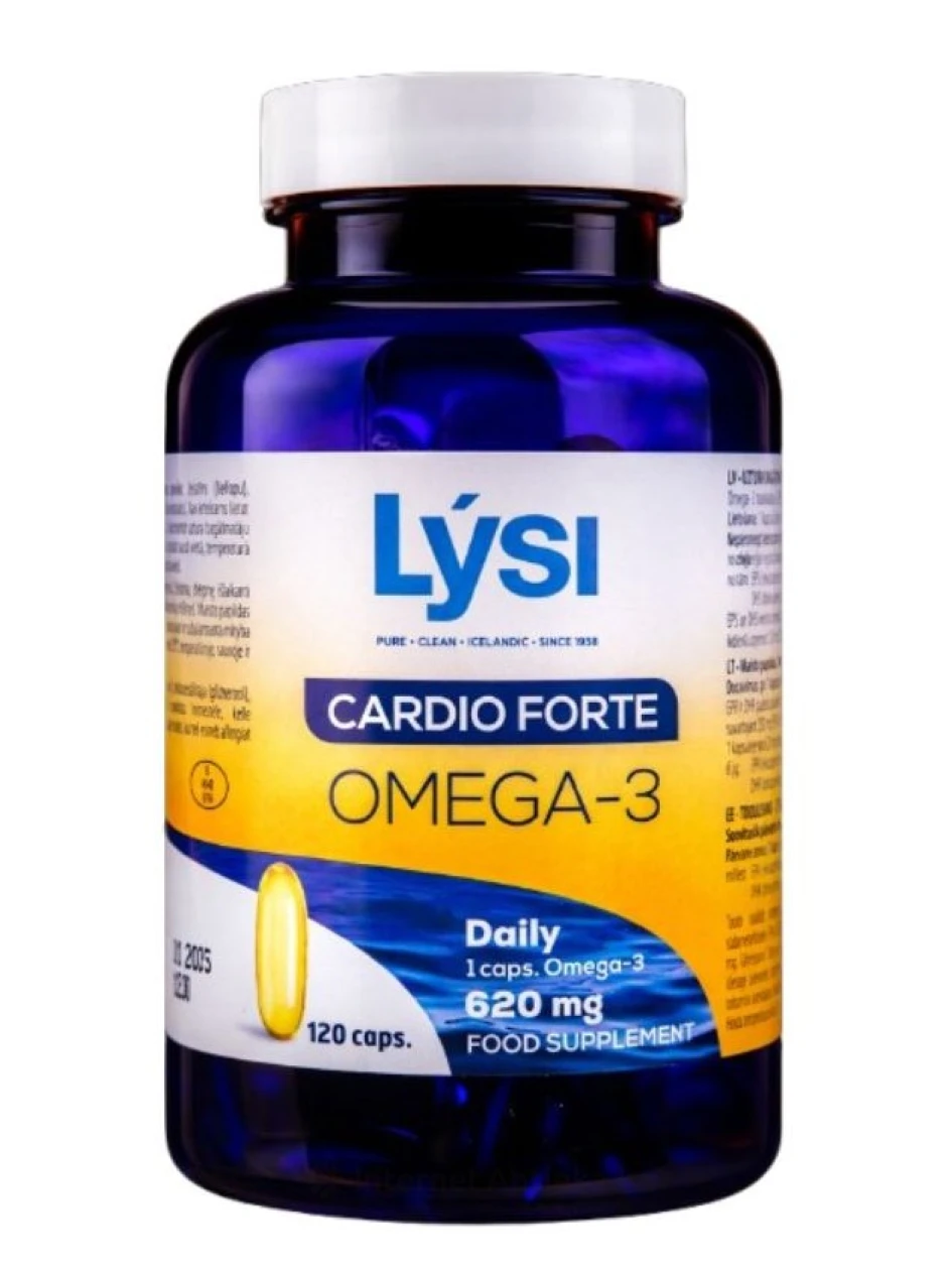 Lysi Cardio Forte zivju eļļa, 120 kapsulas | internetaptieka.lv