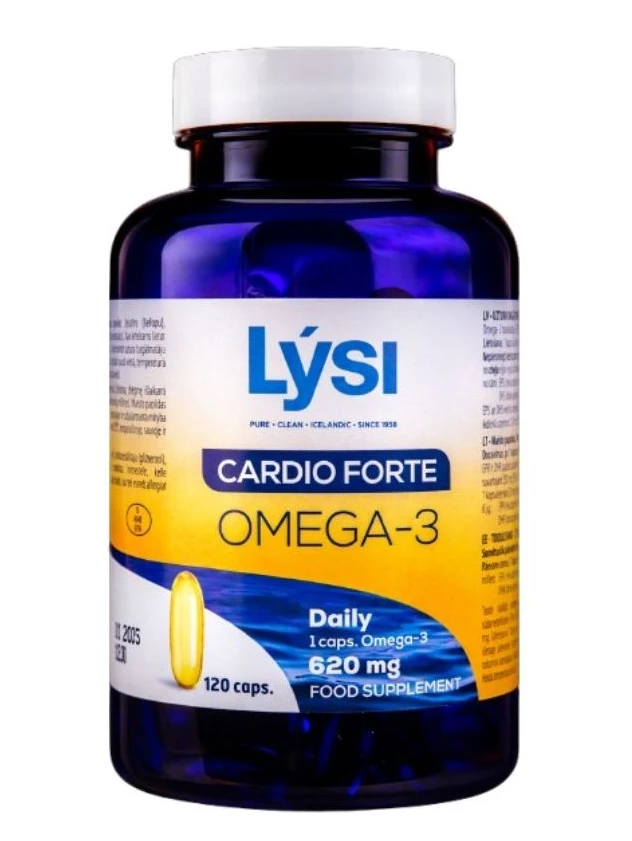 Lysi Cardio Forte zivju eļļa, 120 kapsulas