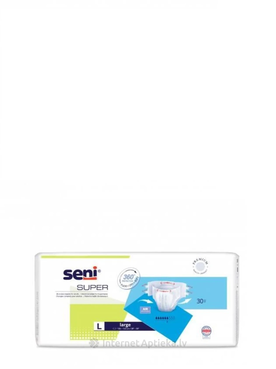 Seni Super Подгузники Large, 30 шт. | internetaptieka.lv