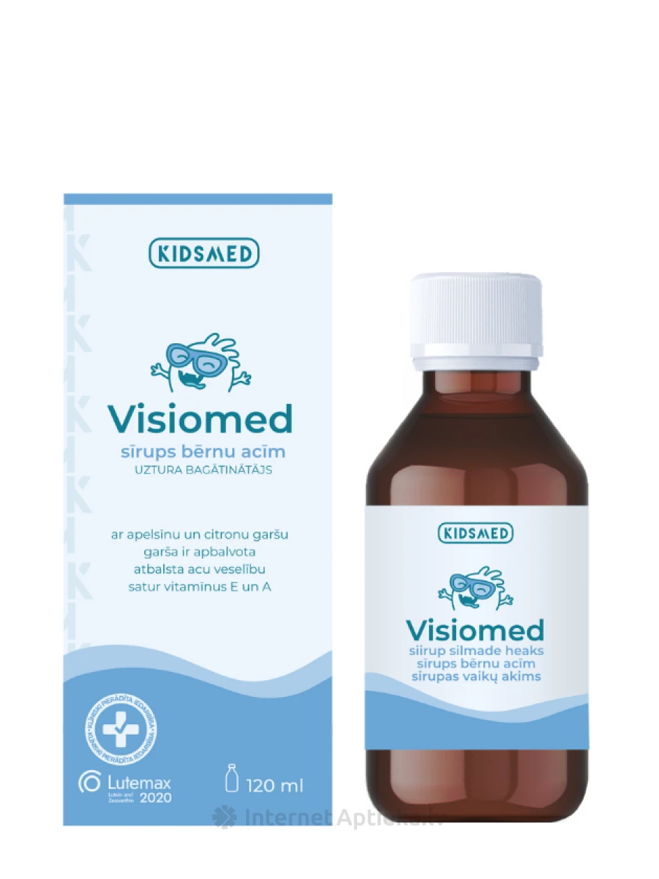 KIDSMED Visiomed для здоровья глаз у детей, 120 мл | internetaptieka.lv