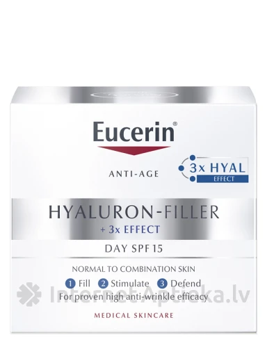 Eucerin Hyaluron-Filler pretgrumbu dienas krēms sausai ādai, 50 ml | internetaptieka.lv