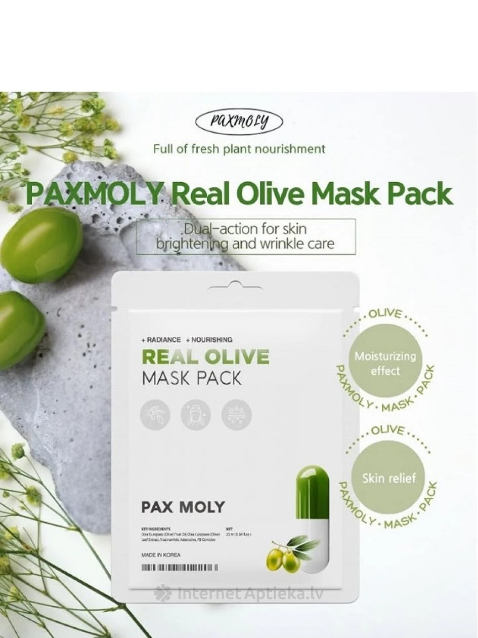 PAX MOLY Real Olive Näomask, 25 ml | internetaptieka.lv