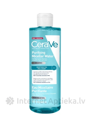 CeraVe Valantis micelinis vanduo kombinuotai ir riebiai odai, 400 ml | internetaptieka.lv