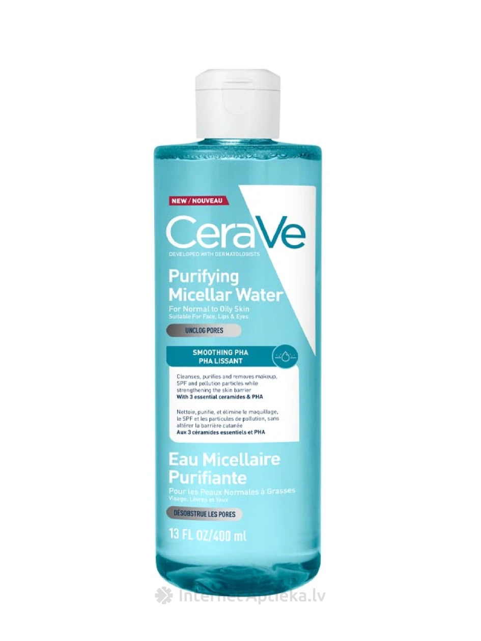CeraVe Valantis micelinis vanduo kombinuotai ir riebiai odai, 400 ml | internetaptieka.lv