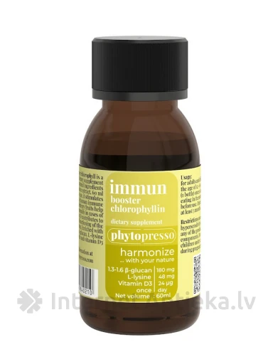 Immun booster & chlorophyllin harmonize ... with your nature, 60 ml | internetaptieka.lv