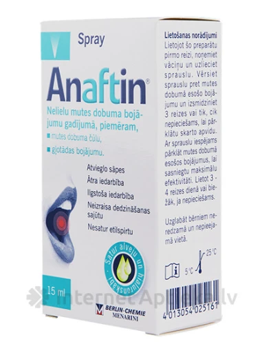 Anaftin spray suuõõne kahjustuste jaoks, 15 ml | internetaptieka.lv