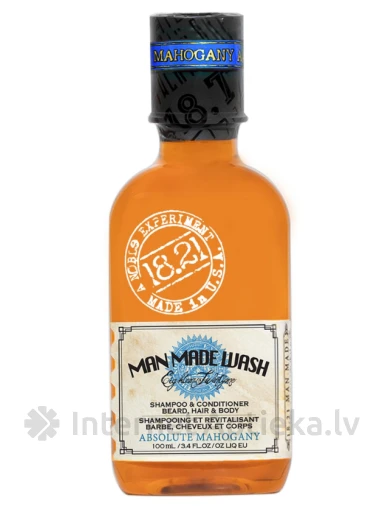 18.21 MAN MADE Trīs vienā dušas želeja ar mahagonija aromātu, 100 ml | internetaptieka.lv