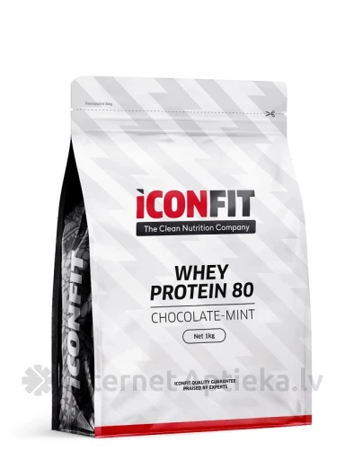 ICONFIT sūkalu proteīns 80 šokolādes - piparmētras garša, 1 kg | internetaptieka.lv