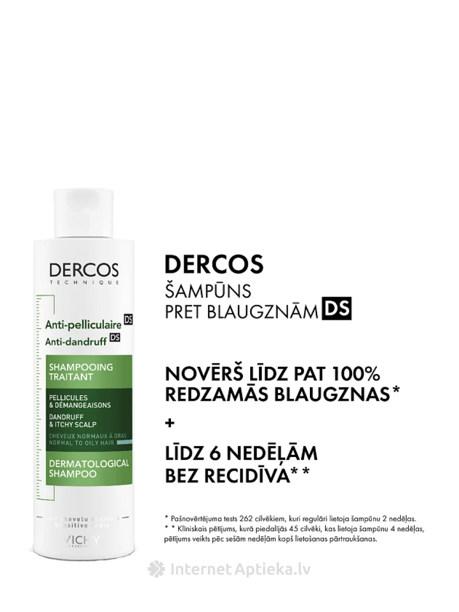 Vichy Dercos pretblaugznu šampūns normāliem, taukainiem matiem, 200 ml | internetaptieka.lv