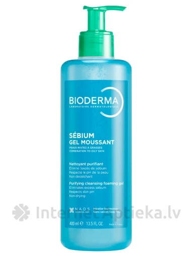 BIODERMA Sebium Gel moussant putojošs gels, 400 ml | internetaptieka.lv