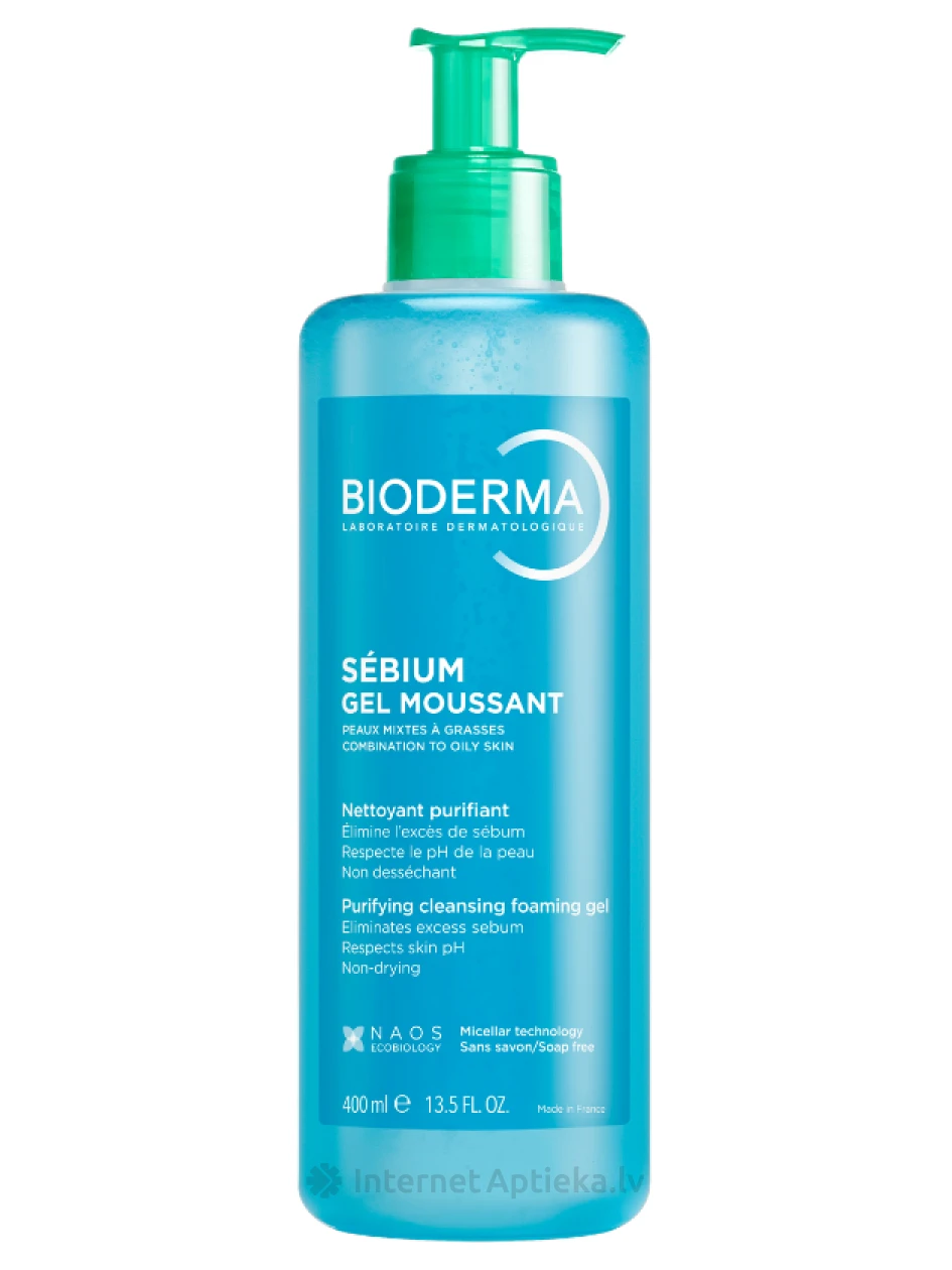 BIODERMA Sebium Gel moussant putojošs gels, 400 ml | internetaptieka.lv
