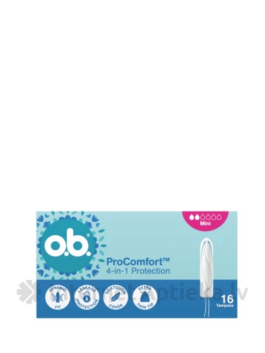 OB Гигиенические тампоны ProComfort Mini, 16 шт. | internetaptieka.lv