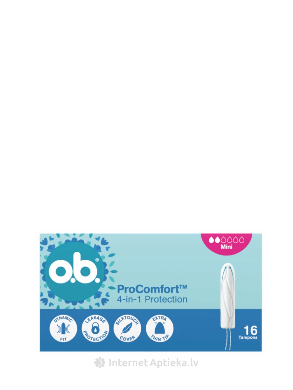 OB Гигиенические тампоны ProComfort Mini, 16 шт. | internetaptieka.lv