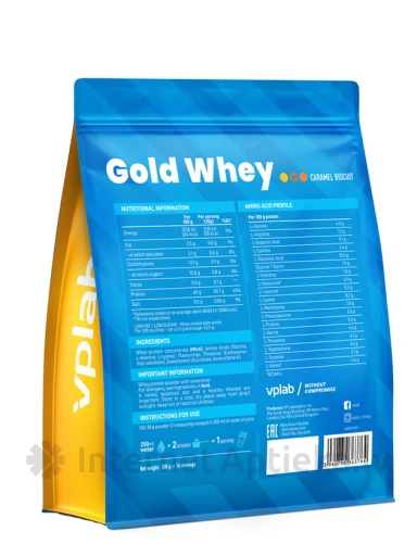 Vplab Gold Whey Caramel Biscuit sūkalu olbaltumvielu pulveris, 500 g | internetaptieka.lv