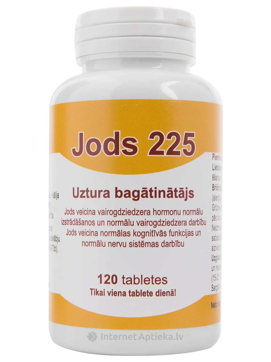 Jods 225, 120 tabletes | internetaptieka.lv