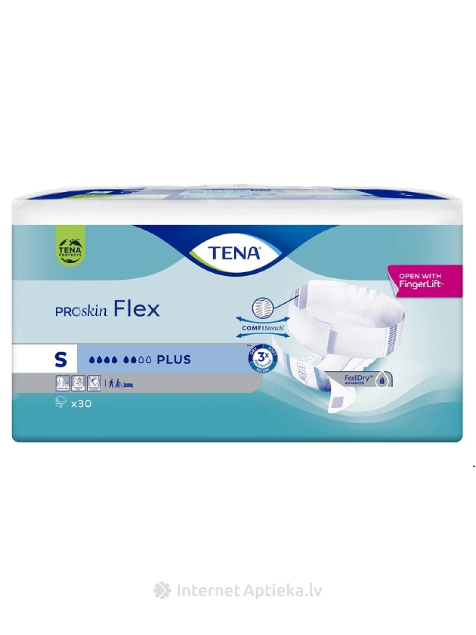 Tena Flex Plus S ar jostu stiprināmas augstākās uzsūktspējas biksītes, 30 gb. | internetaptieka.lv