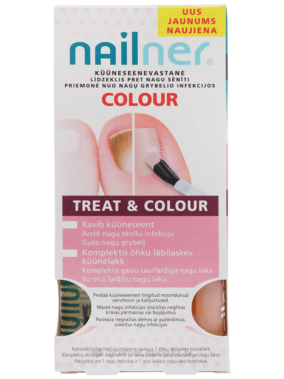 Nailner Treat&Colour pretsēnīšu nagu laka, 2 x 5 ml | internetaptieka.lv