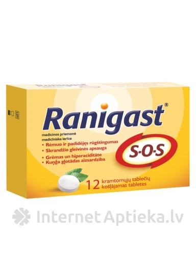 Ranigast SOS, 12 košļājamās tabletes | internetaptieka.lv