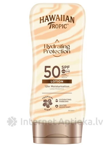 Hawaiin Tropic Sauļošanās emulsija hydrating protection SPF50, 180 ml | internetaptieka.lv