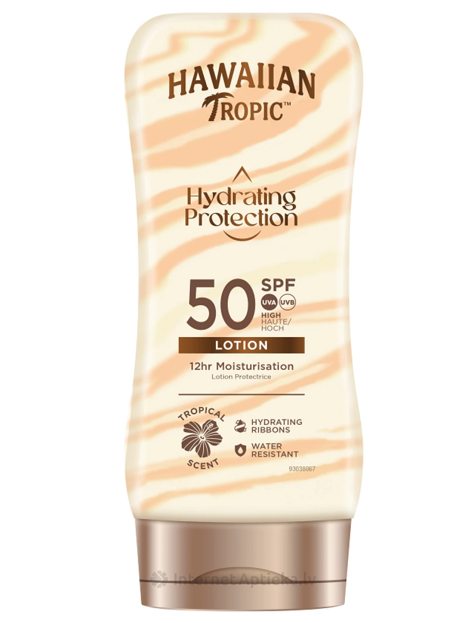 Hawaiin Tropic Sauļošanās emulsija hydrating protection SPF50, 180 ml | internetaptieka.lv