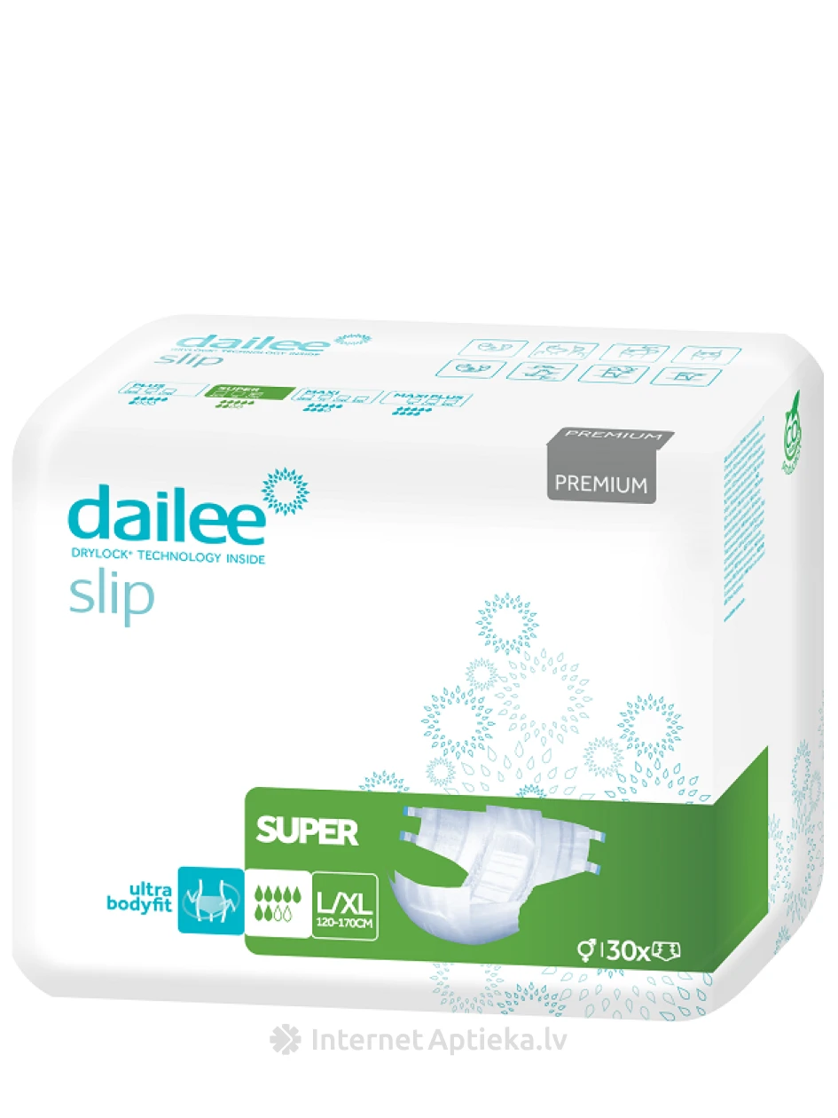 Dailee Slip Premium Super подгузники L/XL размер, 30 шт. | internetaptieka.lv