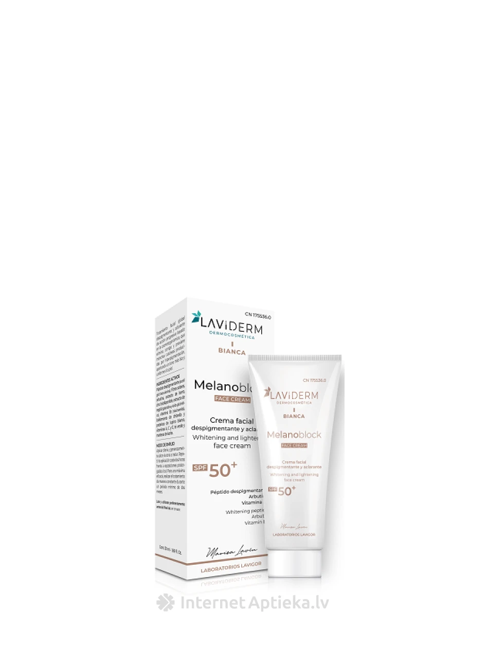 Lavigor Laviderm Melanoblock Whiten & Light крем для лица SPF 50+, 50 мл | internetaptieka.lv