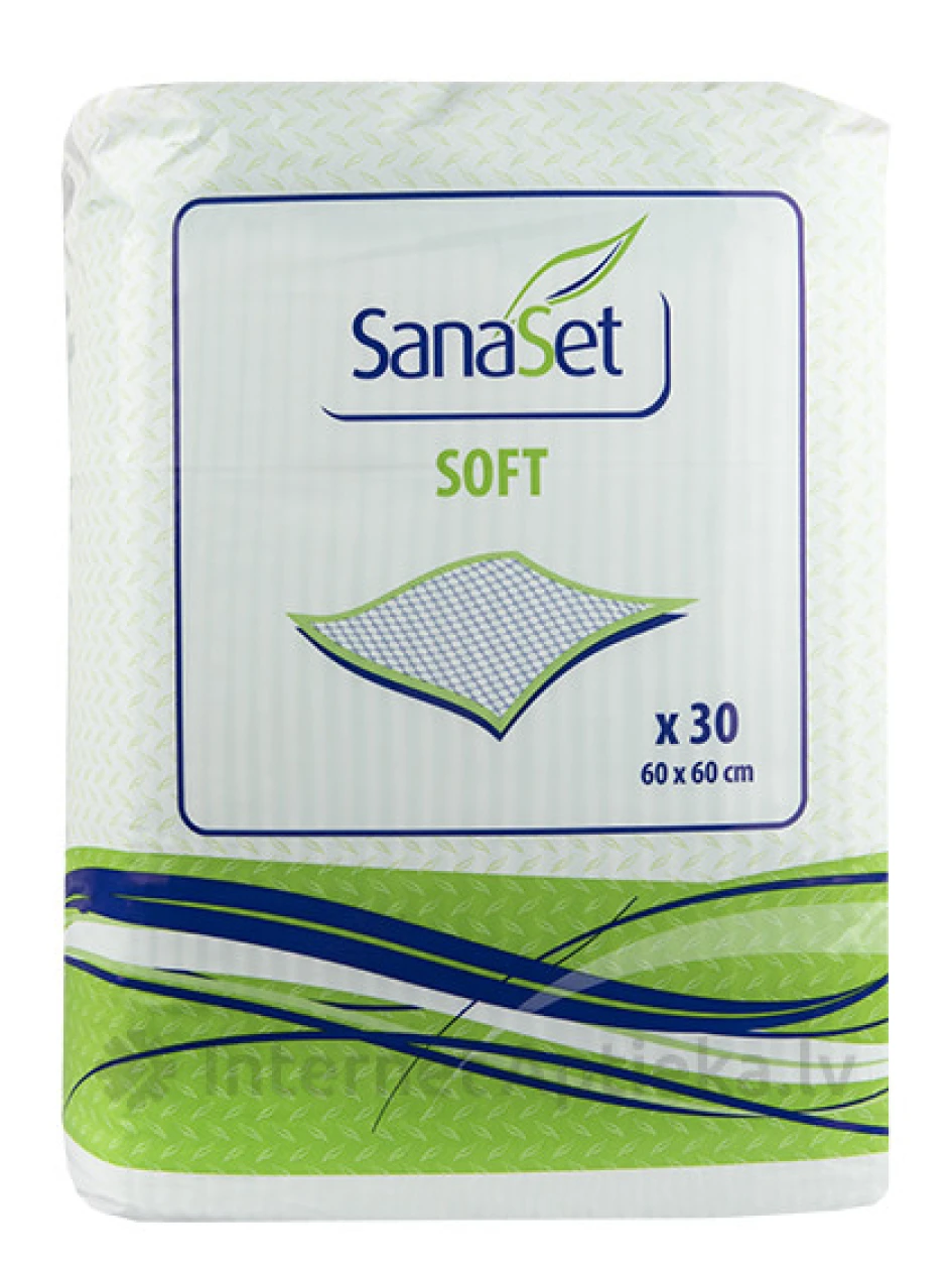 SanaSet paladziņš Soft 60cm x 60cm, 30 gab. | internetaptieka.lv