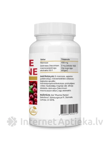 Mannoos + jõhvikas, 30 kapslit | internetaptieka.lv