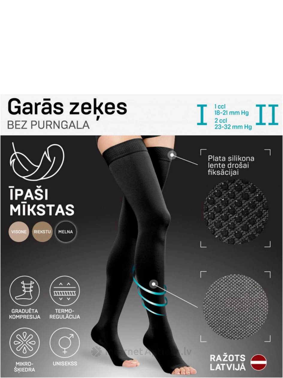 Tonus Elast Medicīniskās elastīgās kompresijas garās zeķes bez purngala, unisekss Nr. 3 | internetaptieka.lv