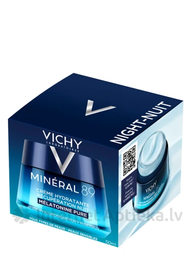 VICHY MINERAL 89 Mitrinošs atjaunojošs nakts krēms ar melatonīnu, 50 ml | internetaptieka.lv