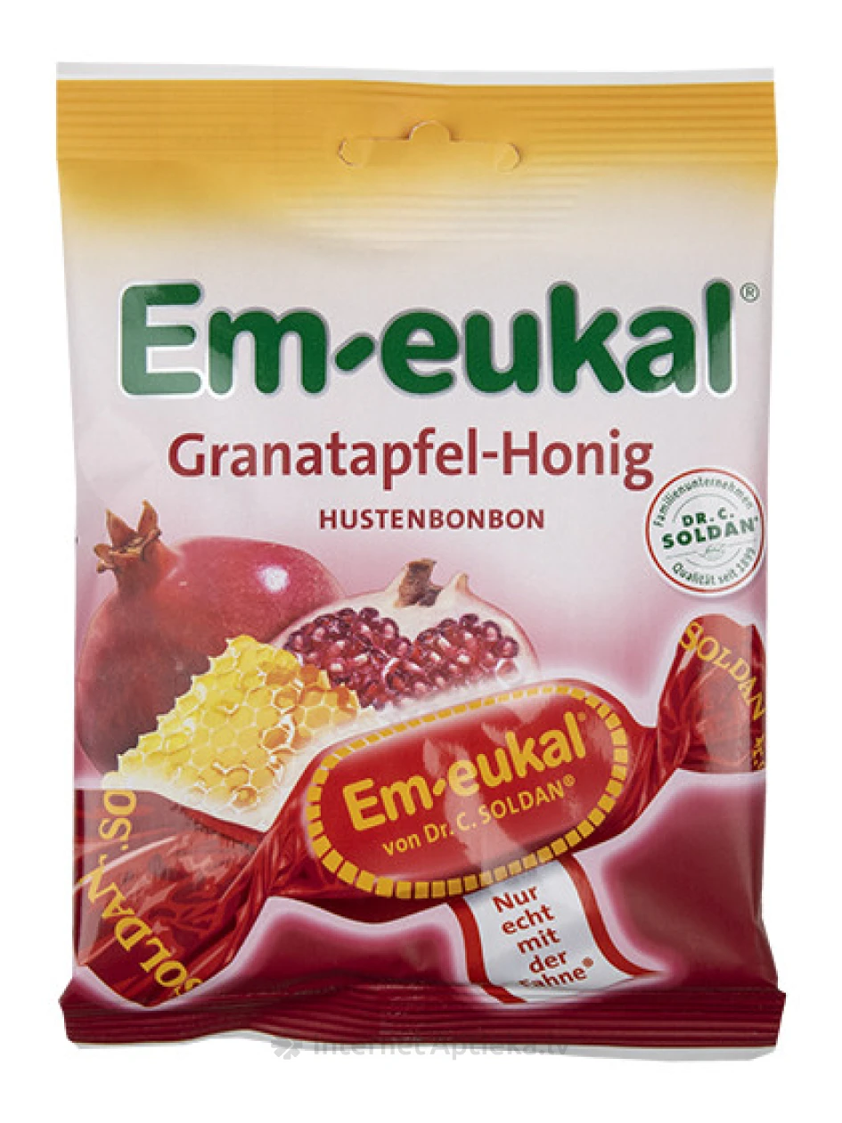EM-EUKAL KONFEKTES GRANĀTĀBOLS UN MEDUS, 75 g | internetaptieka.lv