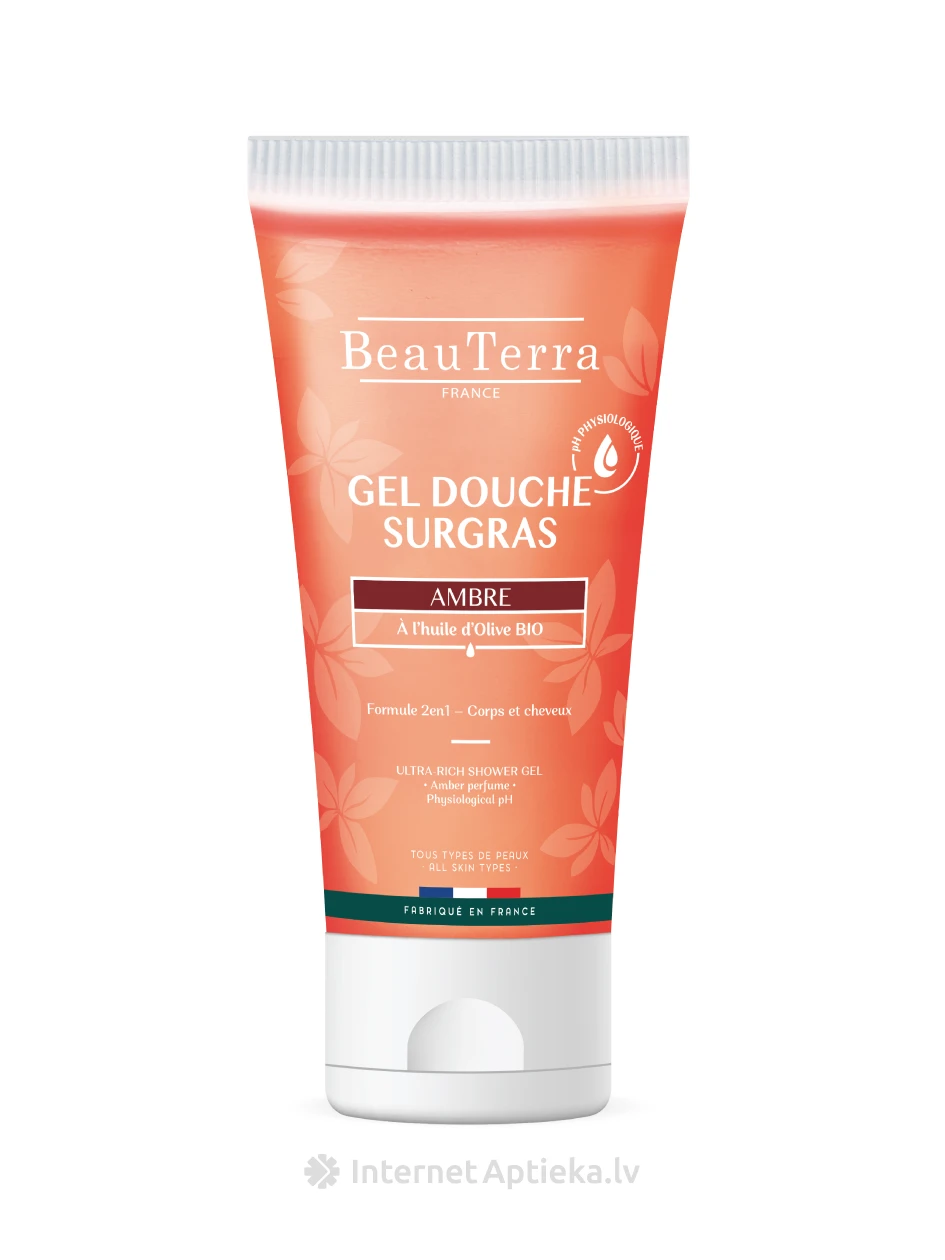 BeauTerra Amber dušas gels ar bio olīveļļu, 200 ml | internetaptieka.lv