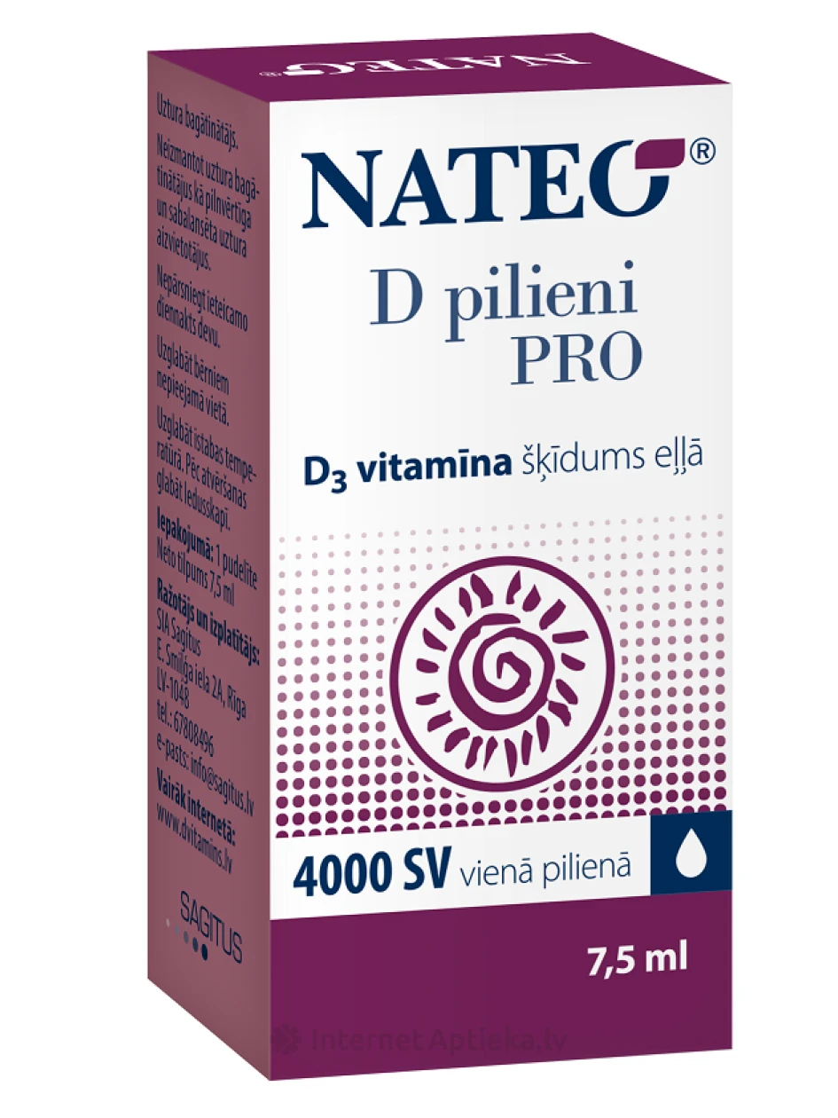 Nateo D 4000SV Pro pilieni, 7.5 ml | internetaptieka.lv