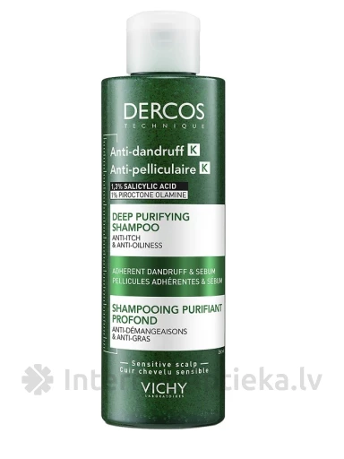 Vichy Dercos Anti-Dandruff шампунь-скраб от жирной перхоти, 250 мл | internetaptieka.lv