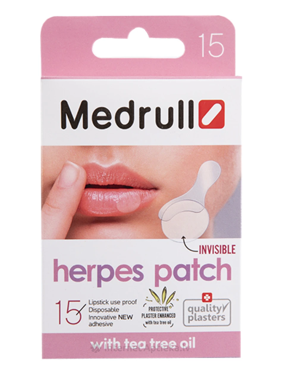 Medrull Invisible Herpes nähtamatu plaaster huuleherpese jaoks, 15 tk. | internetaptieka.lv