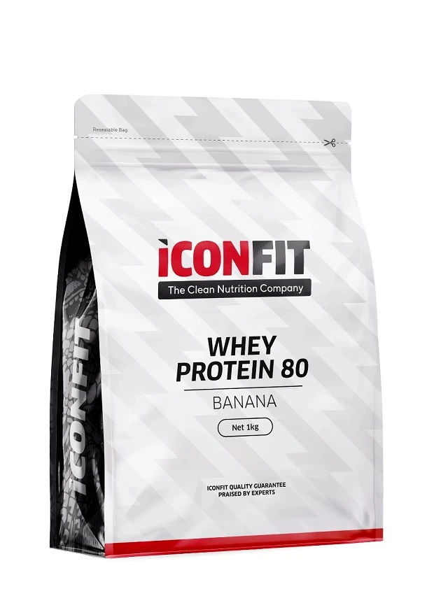 ICONFIT Whey Protein 80 - Banana pulveris, 1000 g