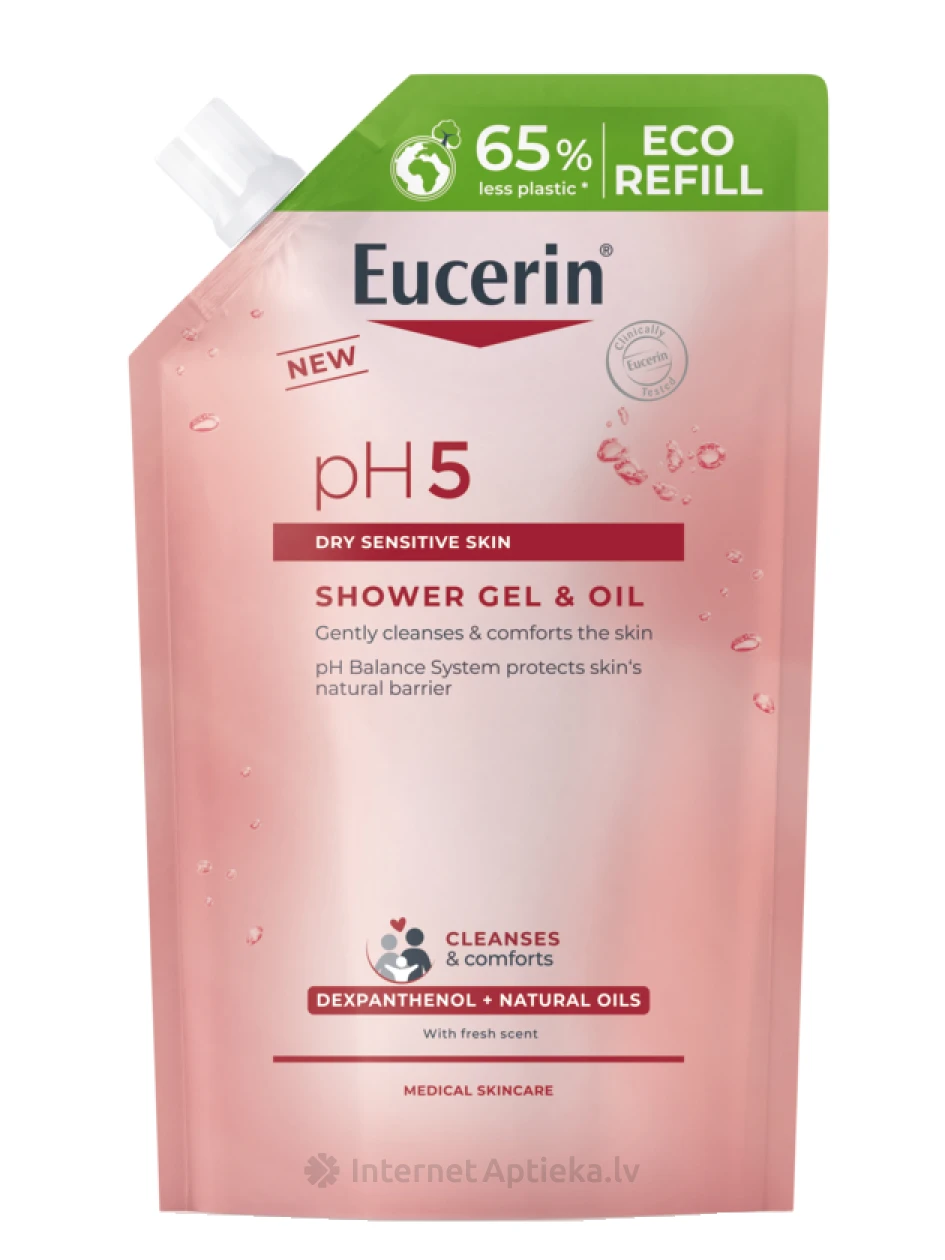 Eucerin® pH5  гель для душа и масло, сменная упаковка, 400 мл | internetaptieka.lv