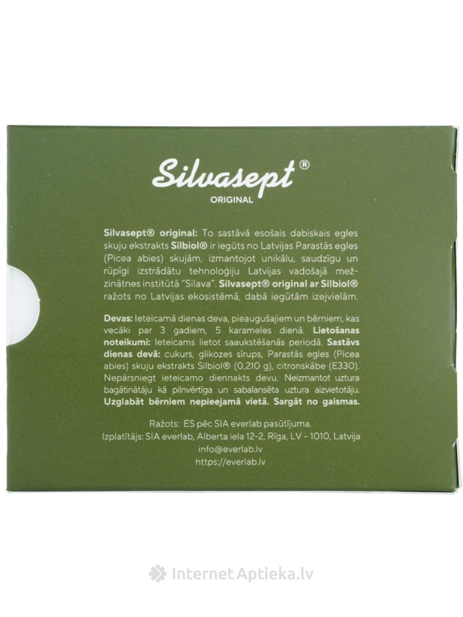 SILVASEPT original карамельки, 20 шт | internetaptieka.lv