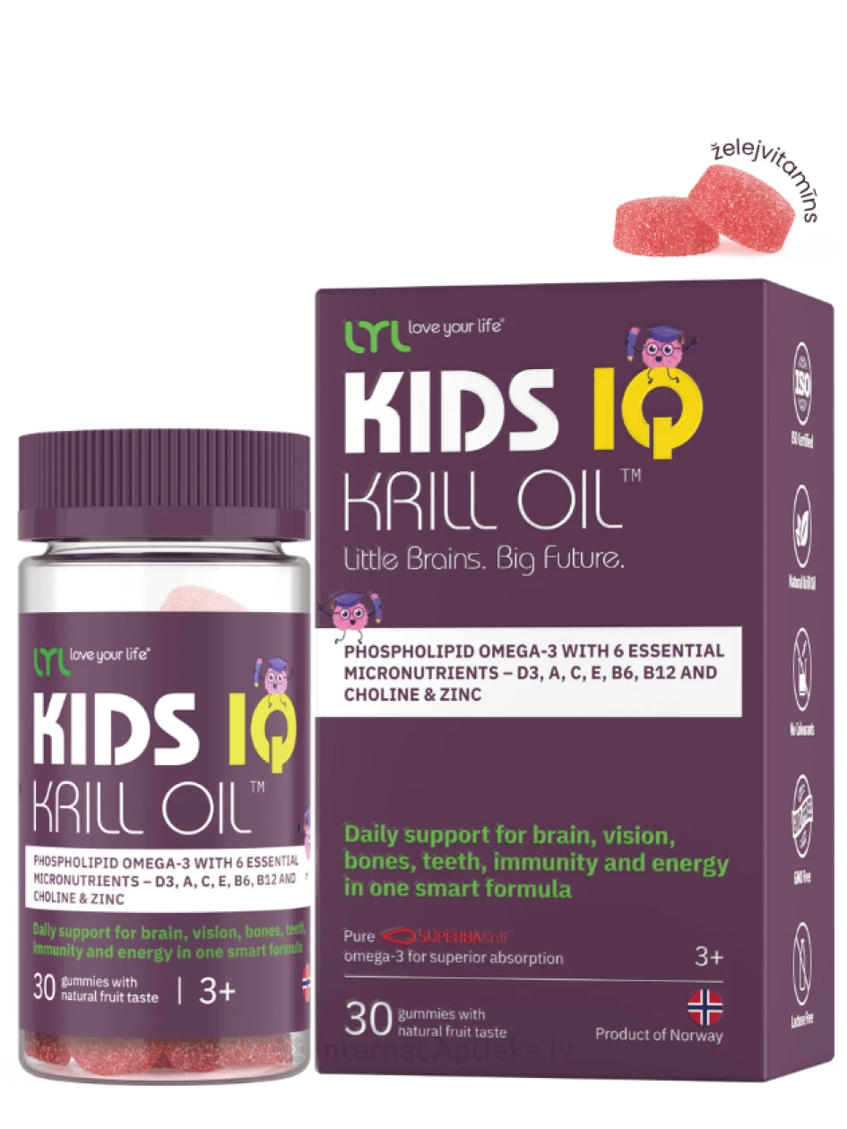 LYL Krill Oil KID, 30 желейных мишек | internetaptieka.lv
