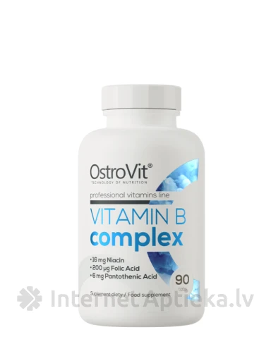 OstroVit Vitamin B Complex tabletes, 90 gb. | internetaptieka.lv