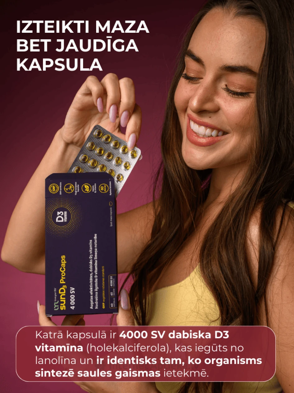 LYL sunD3 ProCaps 4000 SV, 60 kapsulas | internetaptieka.lv