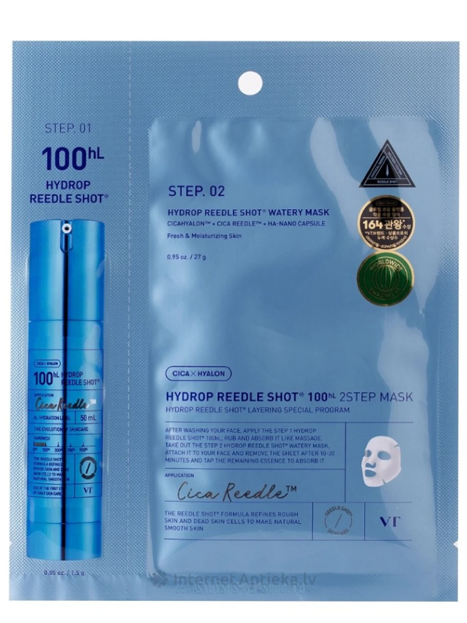 VT Cosmetics HYDROP REEDLE SHOT 100hL 2 STEP Sejas maska | internetaptieka.lv