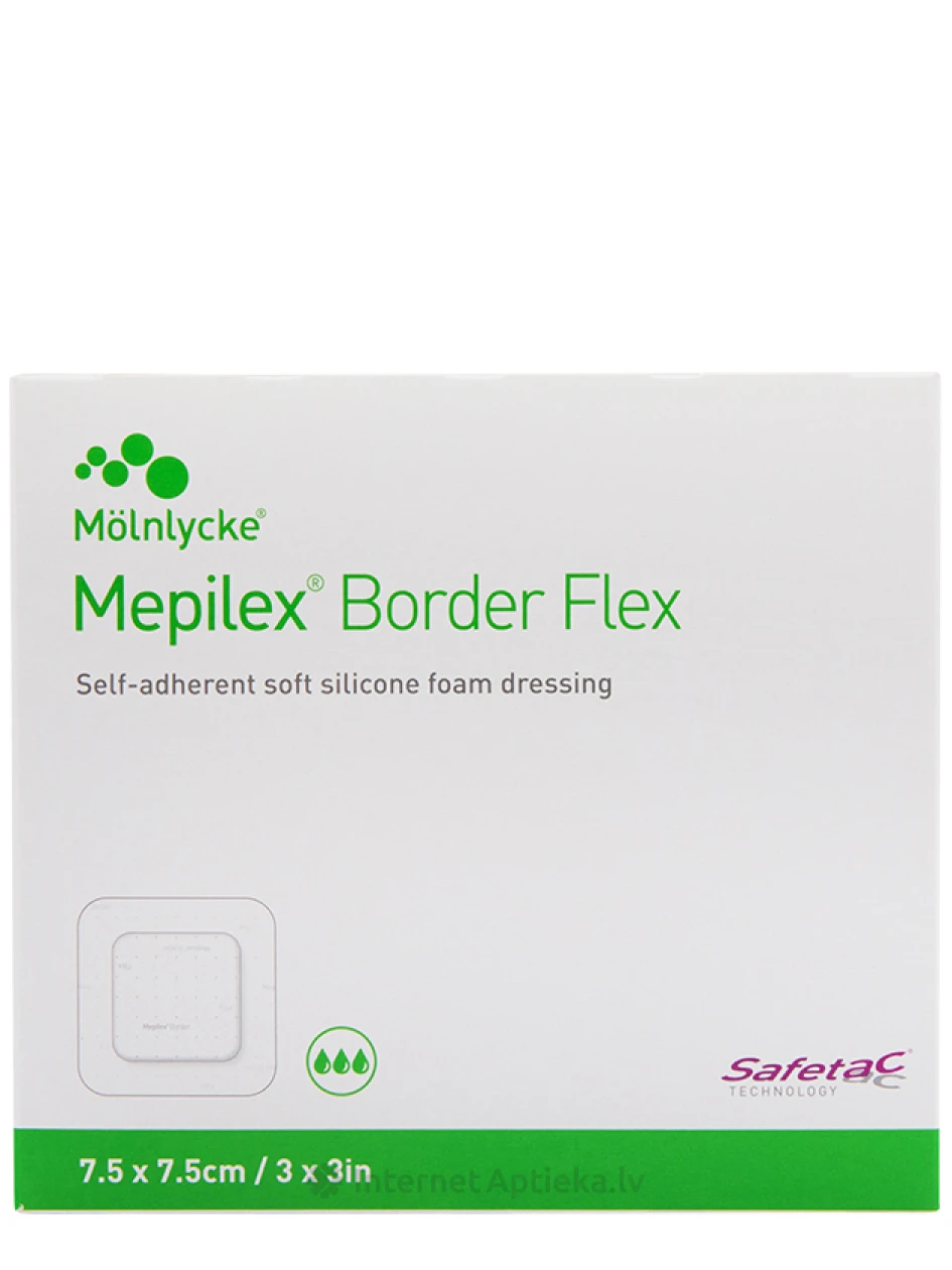 Mepilex Border Flex plaaster 7,5 x 7,5 cm, 5 tk. | internetaptieka.lv