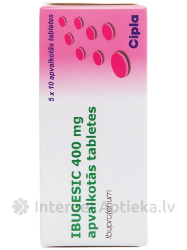 Ibugesic 400 mg, 50 apvalkotās tabletes | internetaptieka.lv