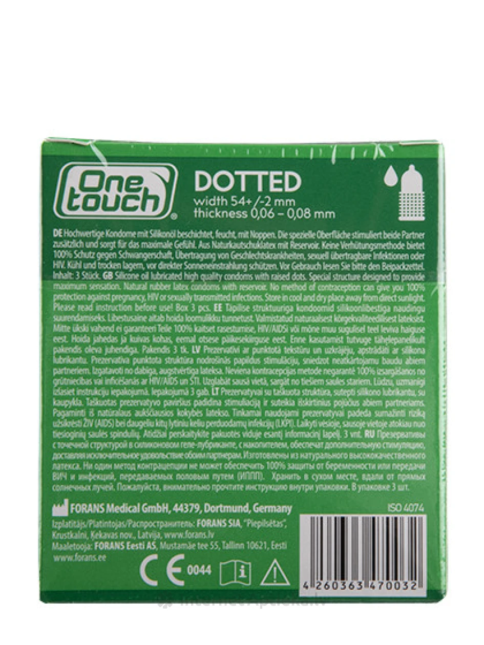 One Touch Dotted kondoomid, 3 tk. | internetaptieka.lv